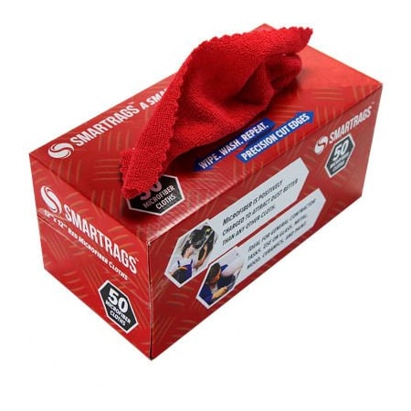 Monarch Brands SmartRags Microfiber Cleaning Cloths, 12" x 12", Red, 50 Rags/Box - M950R M950R
